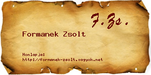 Formanek Zsolt névjegykártya