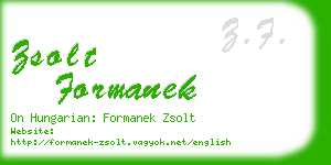 zsolt formanek business card